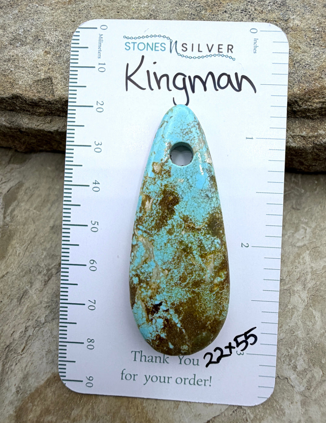 Kingman Turquoise (Arizona) Large Hole Focal Pendant Bead