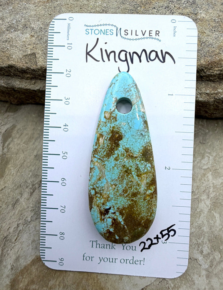 Kingman Turquoise (Arizona) Large Hole Focal Pendant Bead