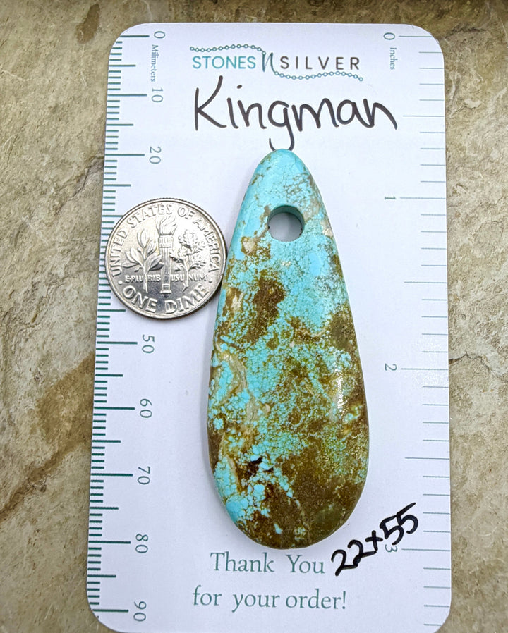 Kingman Turquoise (Arizona) Large Hole Focal Pendant Bead