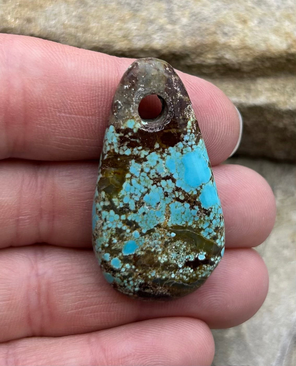 Kingman Turquoise (Arizona) (Large Hole) Focal Pendant Bead