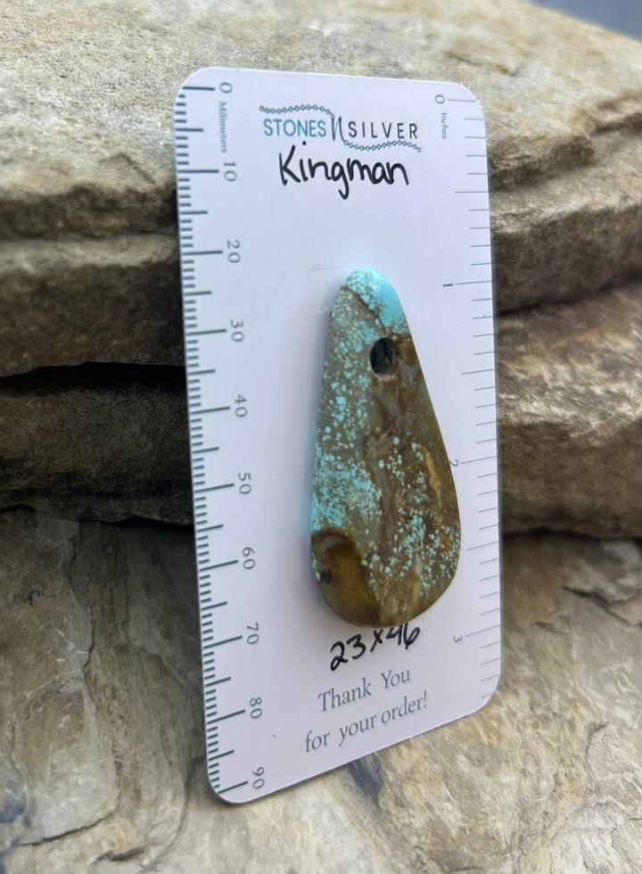 Kingman Turquoise (Arizona) Large Hole Focal Pendant Bead