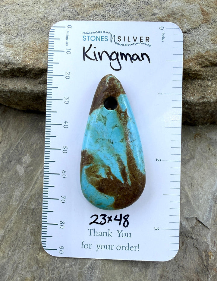 Kingman Turquoise (Arizona) (Large Hole) Focal Pendant Bead