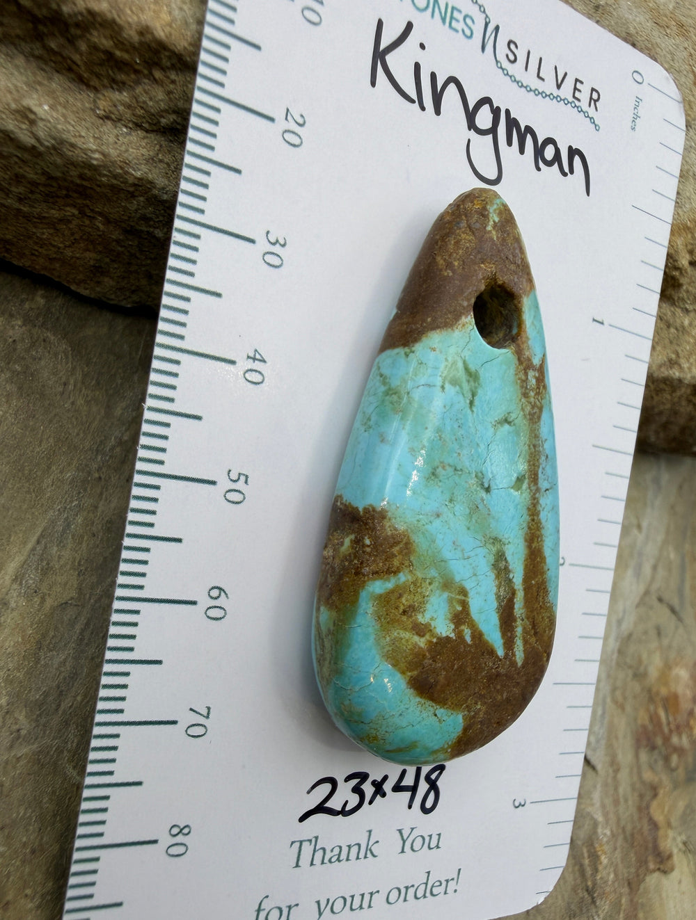 Kingman Turquoise (Arizona) (Large Hole) Focal Pendant Bead