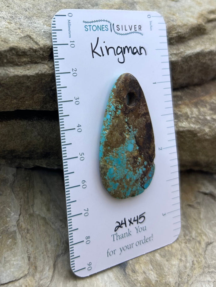 Kingman Turquoise (Arizona) Large Hole Focal Pendant Bead