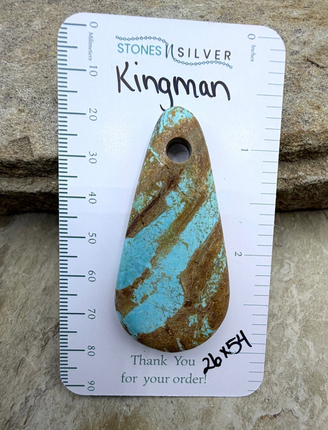 Kingman Turquoise (Arizona) Large Hole Focal Pendant Bead