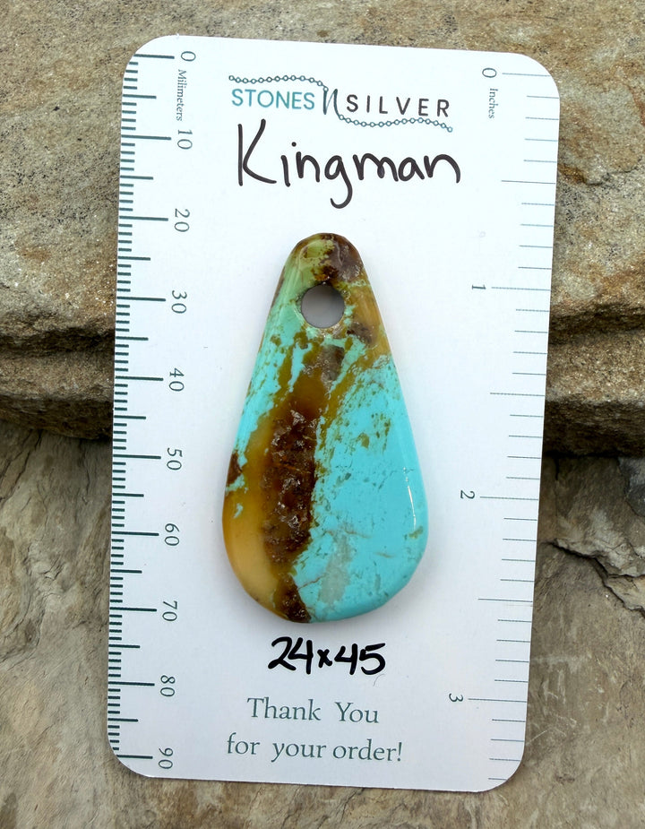 Kingman Turquoise (Arizona) Large Hole Focal Pendant Bead