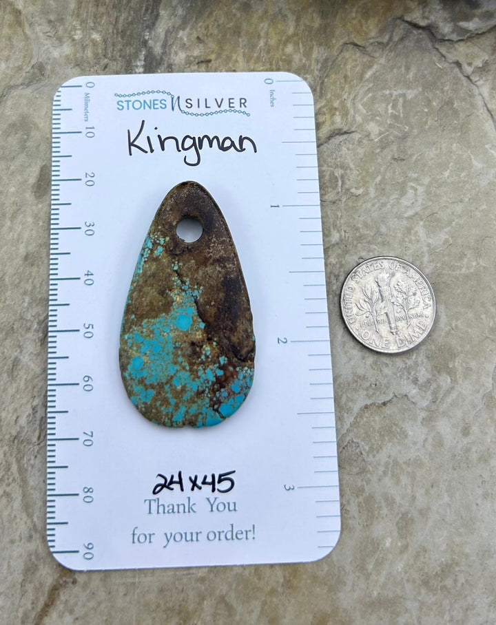 Kingman Turquoise (Arizona) Large Hole Focal Pendant Bead