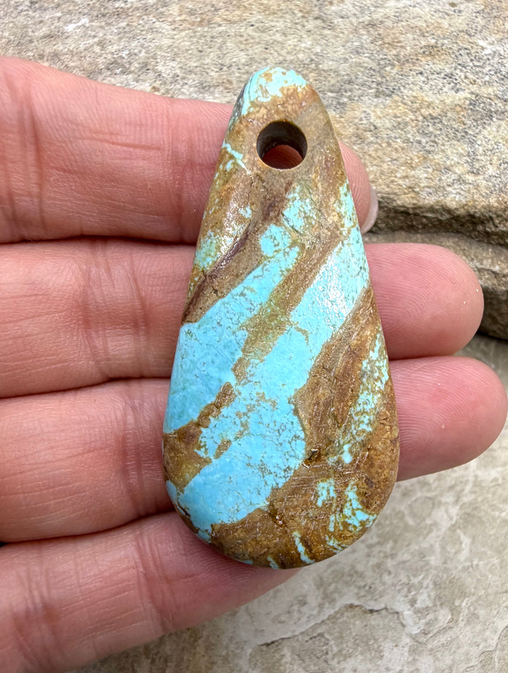 Kingman Turquoise (Arizona) Large Hole Focal Pendant Bead