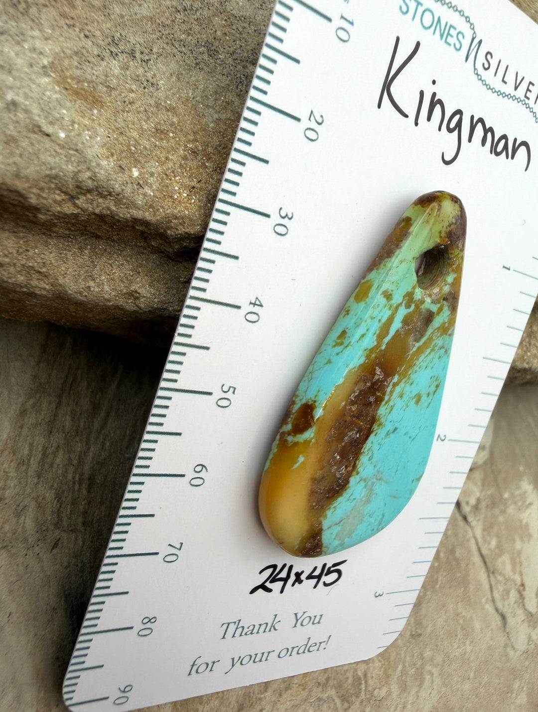 Kingman Turquoise (Arizona) Large Hole Focal Pendant Bead