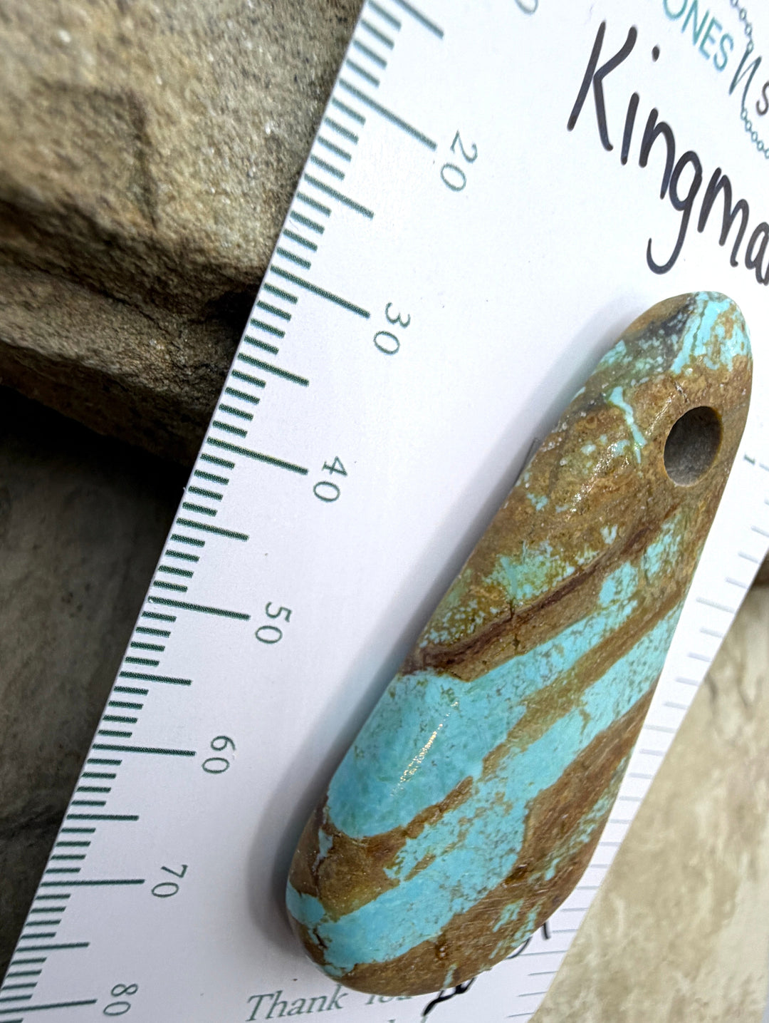 Kingman Turquoise (Arizona) Large Hole Focal Pendant Bead