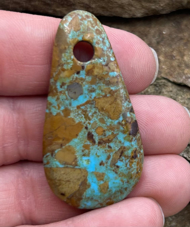 Kingman Turquoise (Arizona) (Large Hole) Focal Pendant Bead