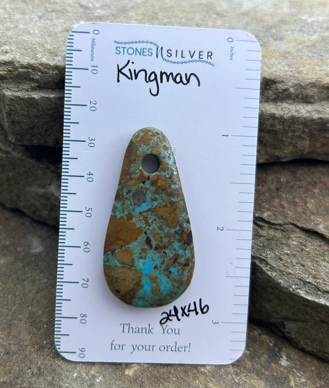Kingman Turquoise (Arizona) (Large Hole) Focal Pendant Bead
