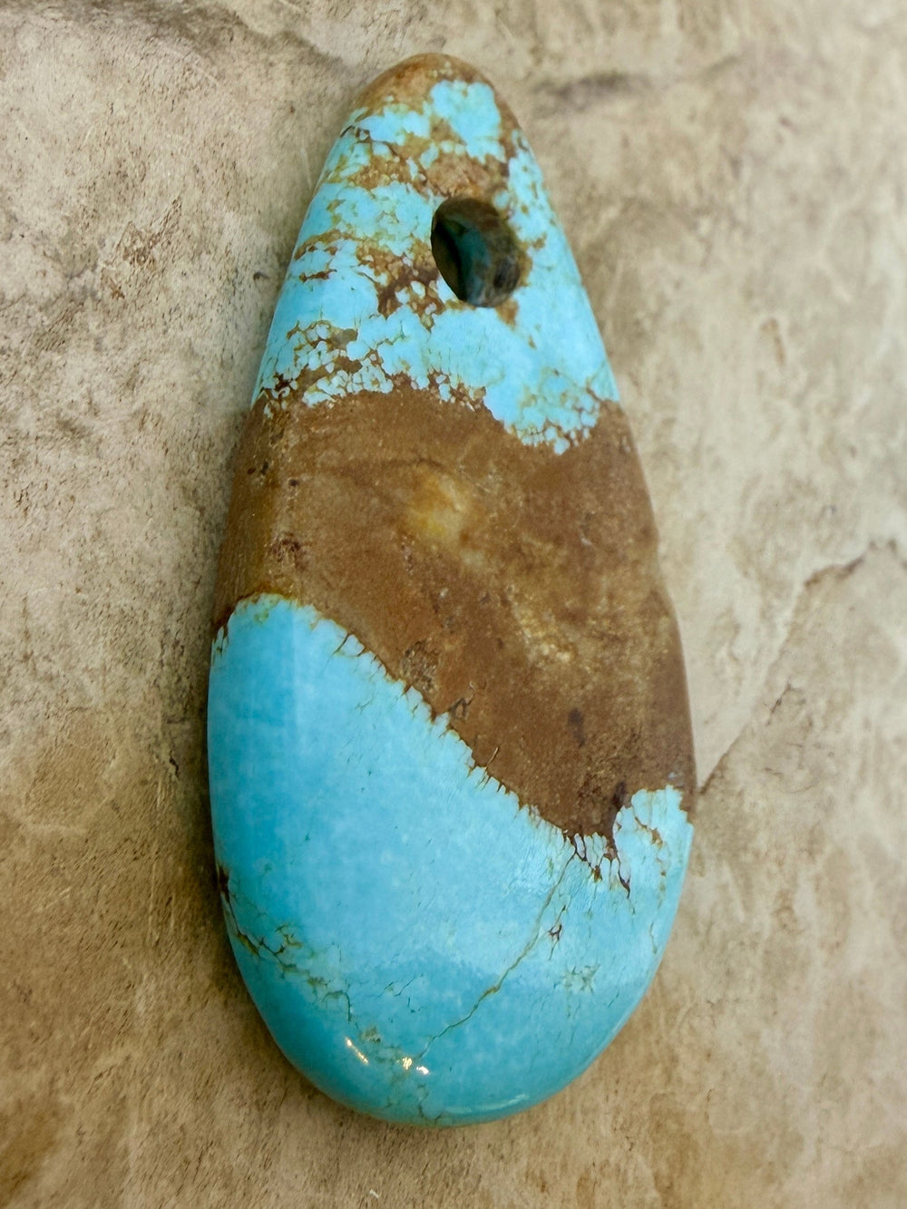 Kingman Turquoise (Arizona) (Large Hole) Focal Pendant Bead