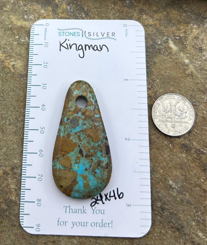 Kingman Turquoise (Arizona) (Large Hole) Focal Pendant Bead