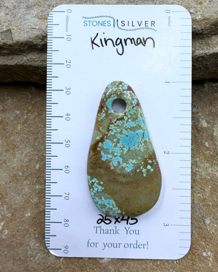 Kingman Turquoise (Arizona) (Large Hole) Focal Pendant Bead