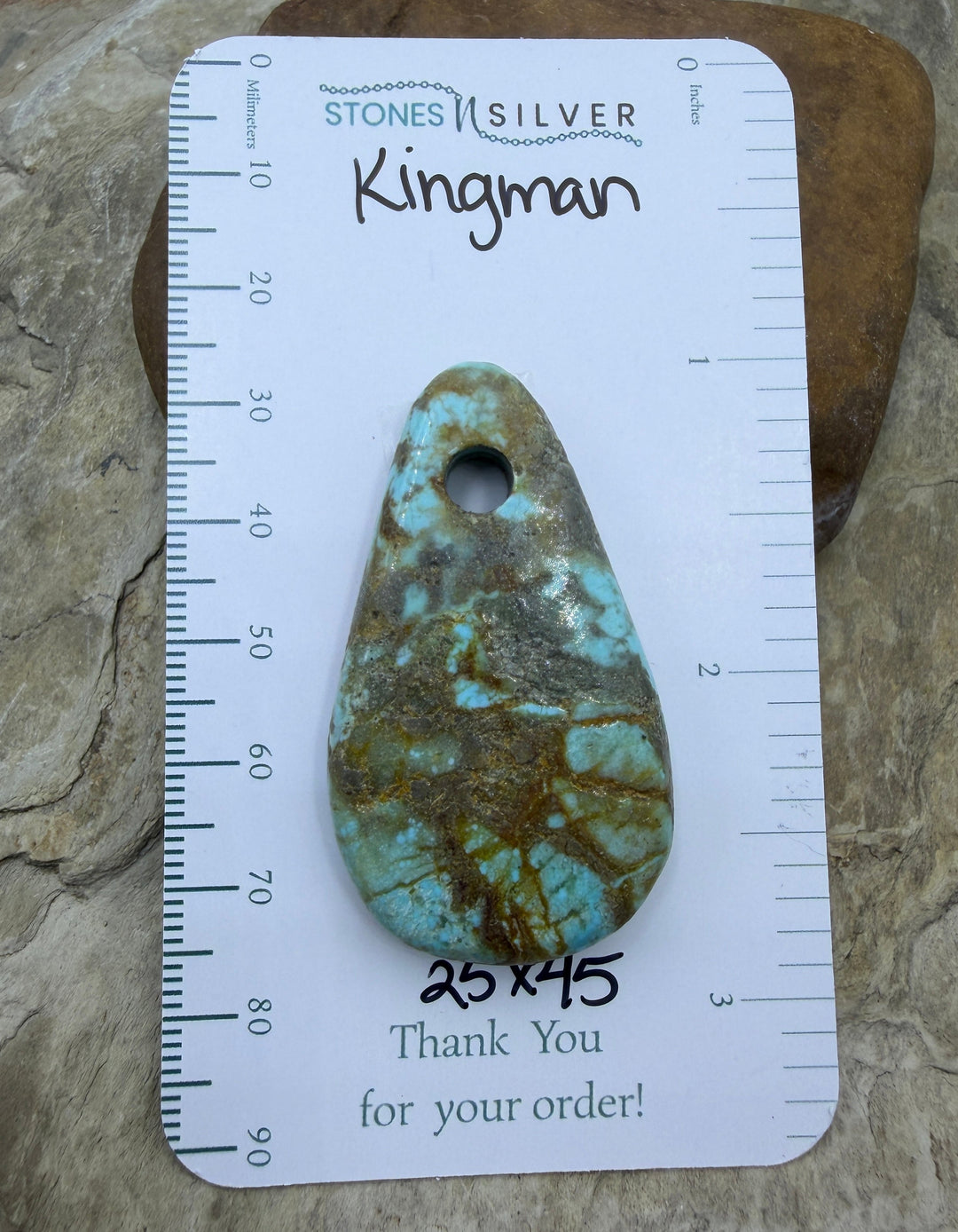 Kingman Turquoise (Arizona) (Large Hole) Focal Pendant Bead