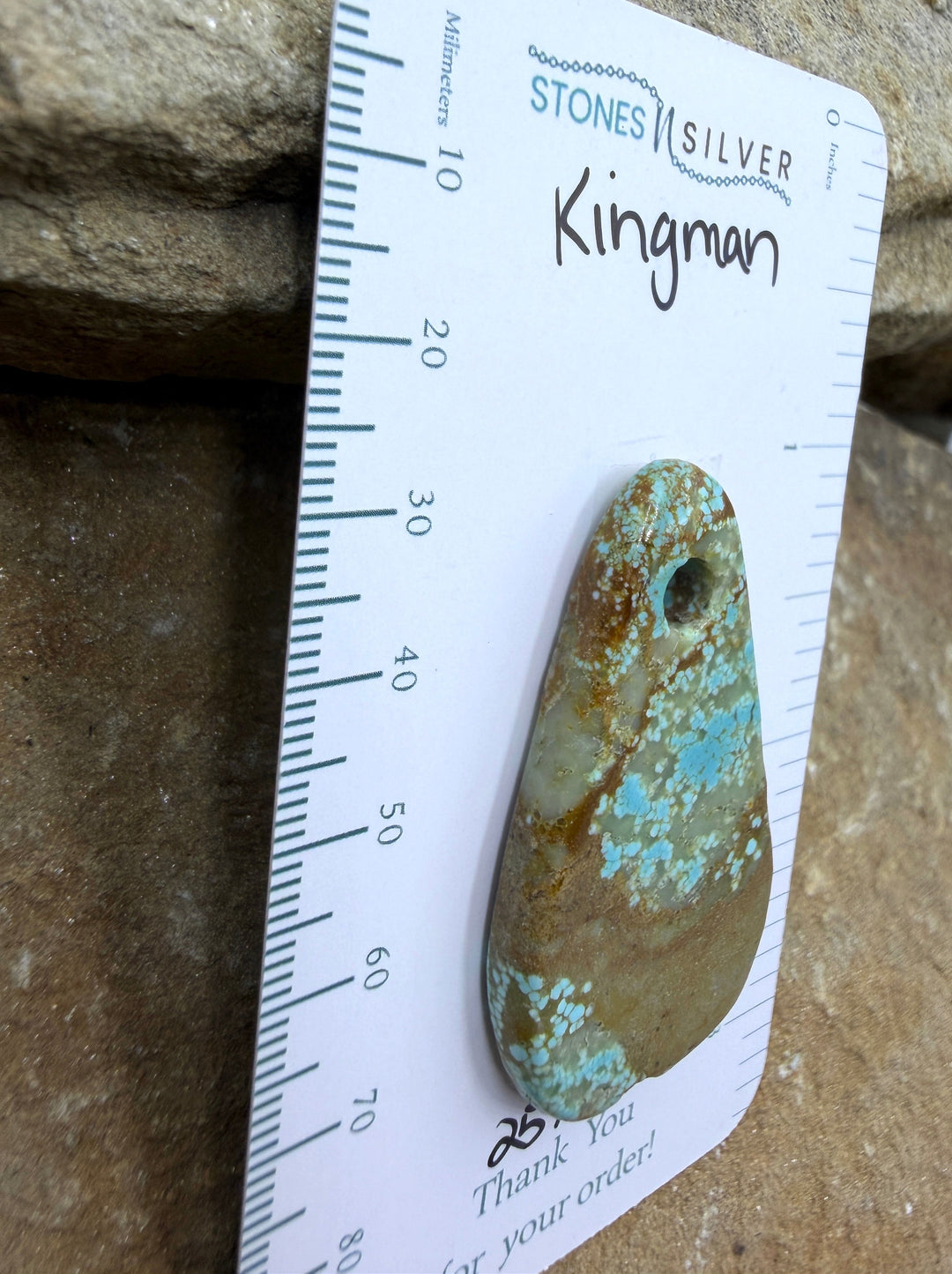 Kingman Turquoise (Arizona) (Large Hole) Focal Pendant Bead