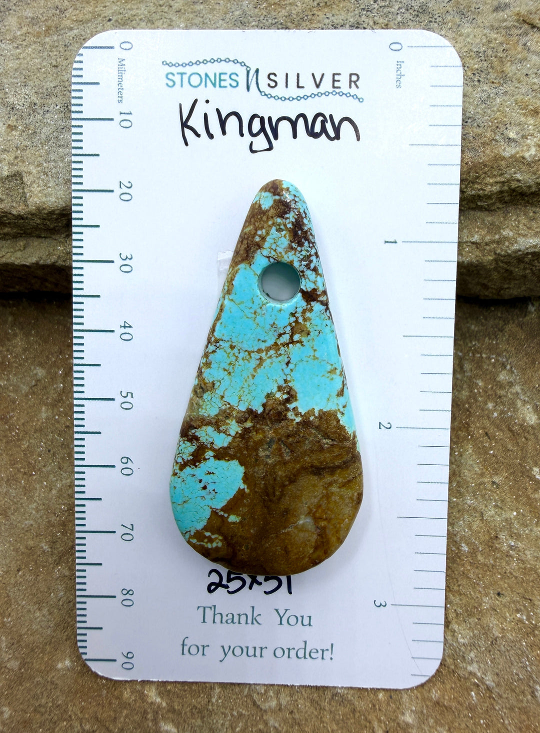 Kingman Turquoise (Arizona) (Large Hole) Focal Pendant Bead