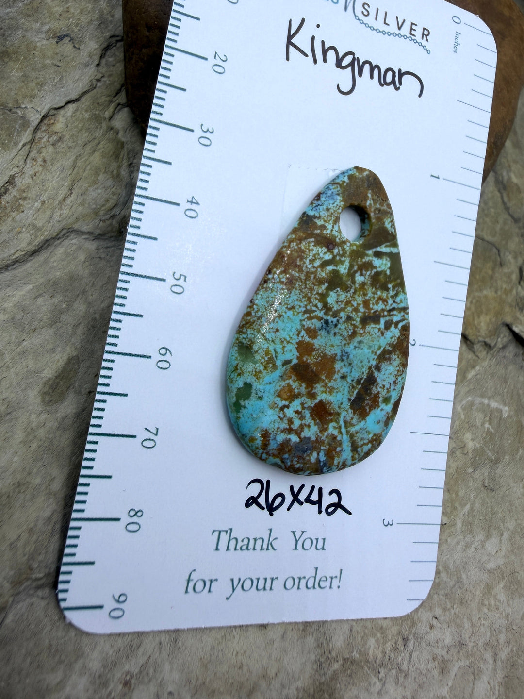 Kingman Turquoise (Arizona) (Large Hole) Focal Pendant Bead
