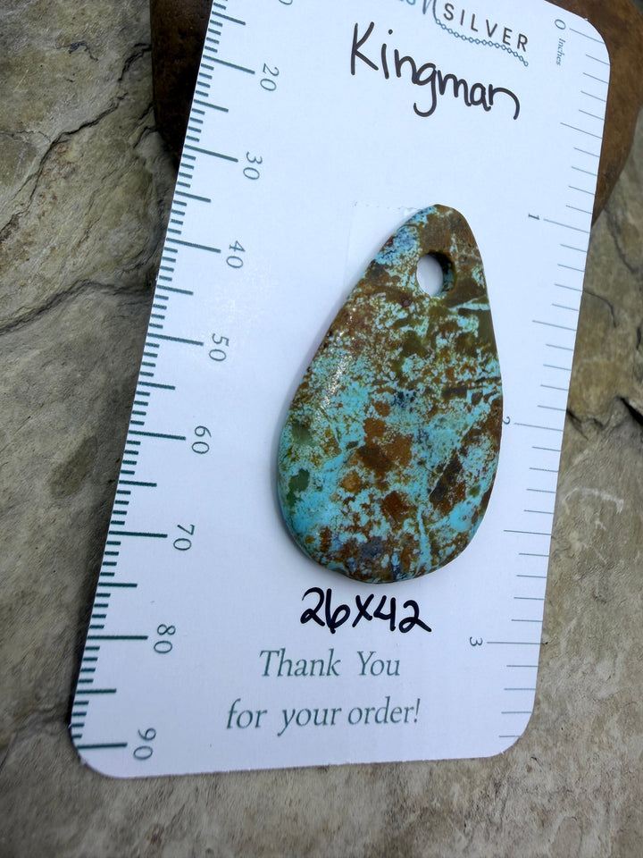 Kingman Turquoise (Arizona) (Large Hole) Focal Pendant Bead