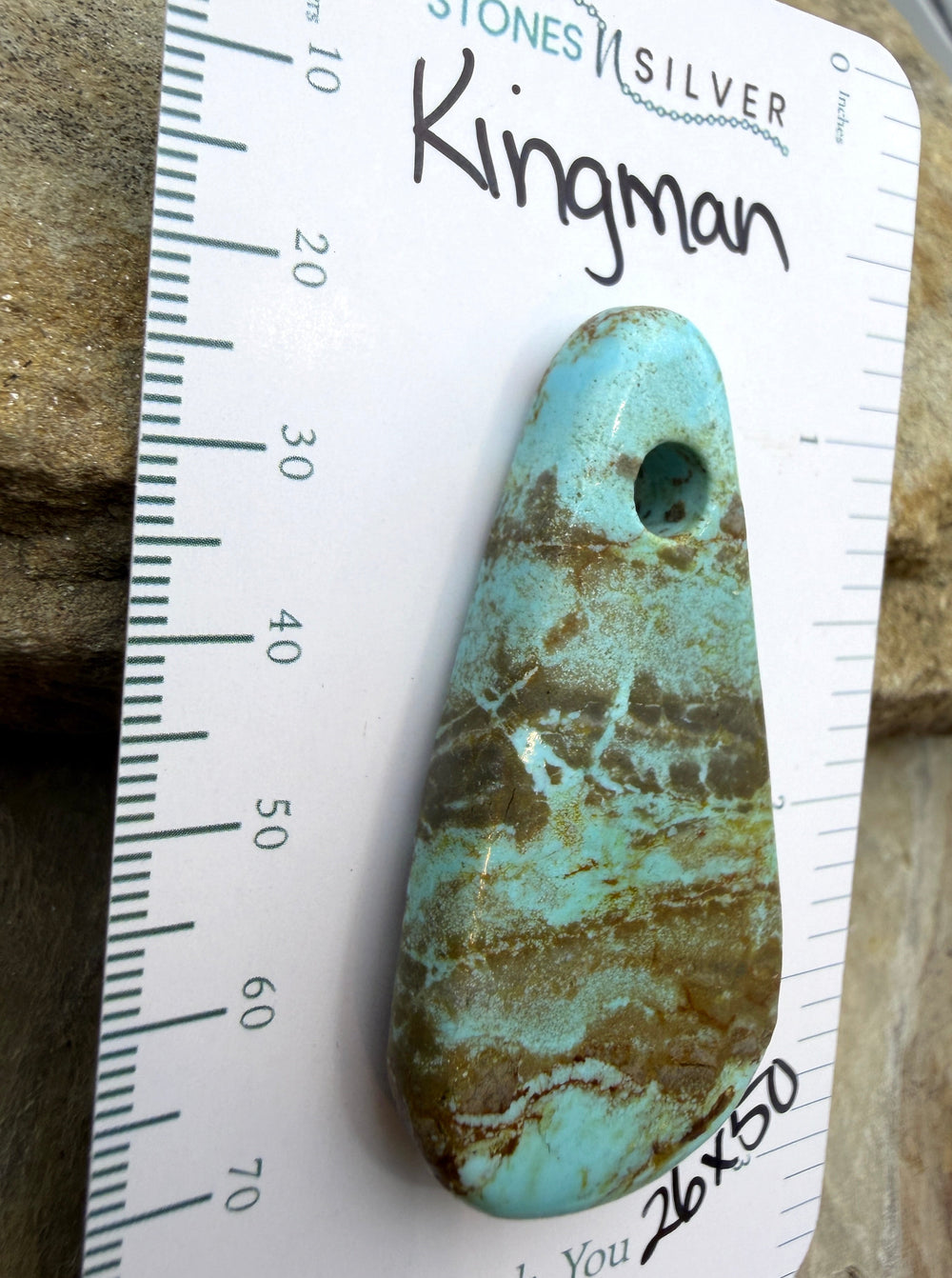 Kingman Turquoise (Arizona) (Large Hole) Focal Pendant Bead