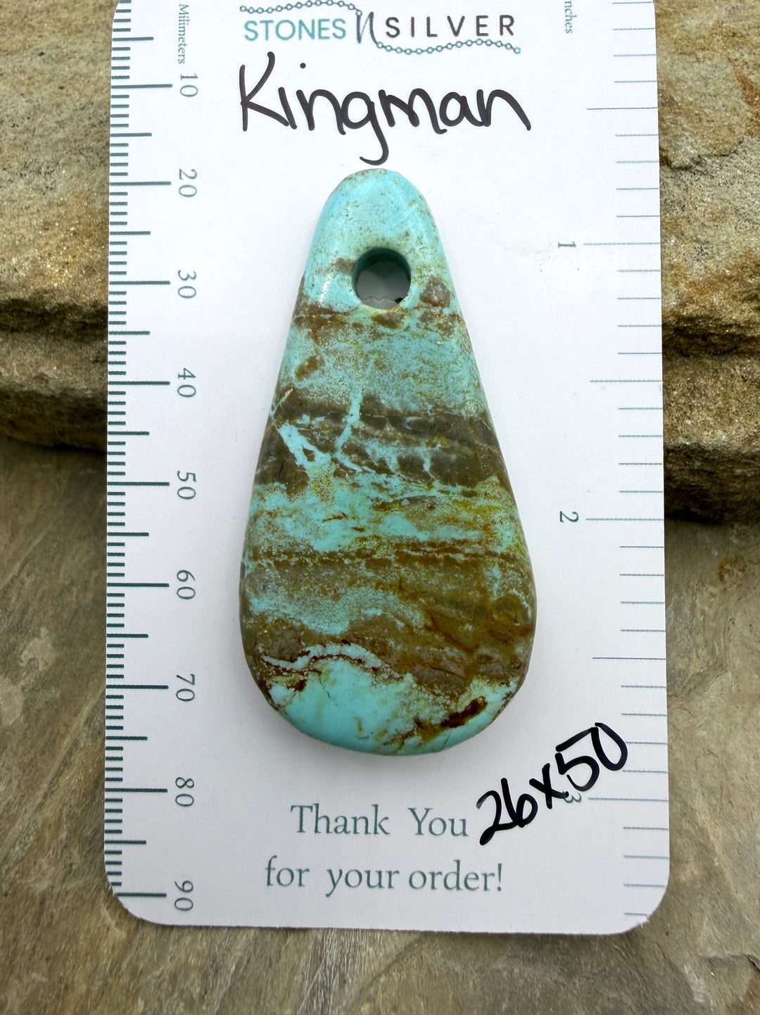 Kingman Turquoise (Arizona) (Large Hole) Focal Pendant Bead