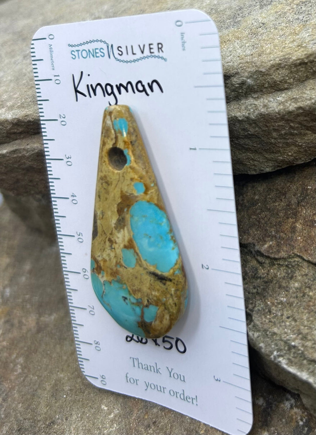 Kingman Turquoise (Arizona) (Large Hole) Focal Pendant Bead