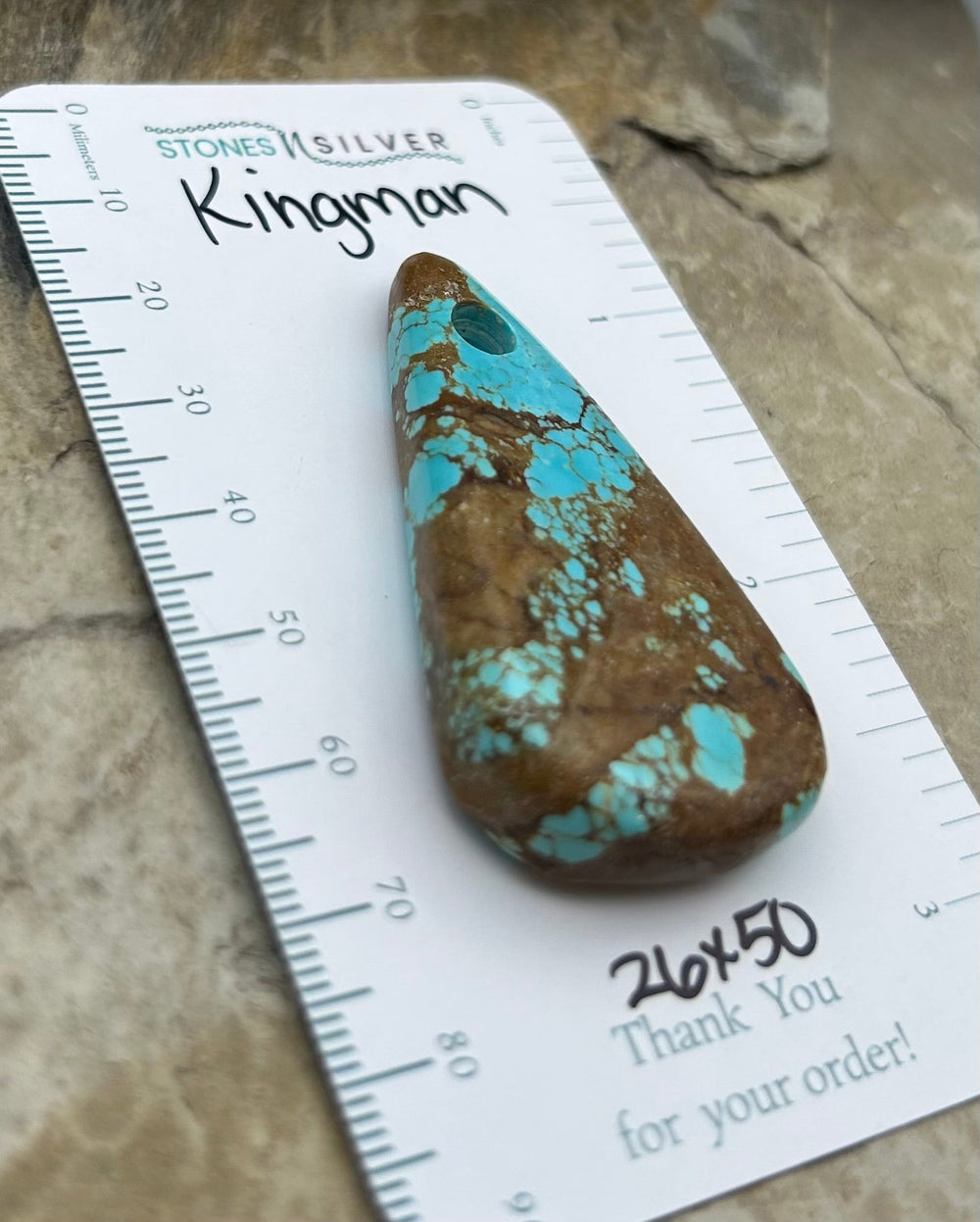 Kingman Turquoise (Arizona) Large Hole Focal Pendant Bead