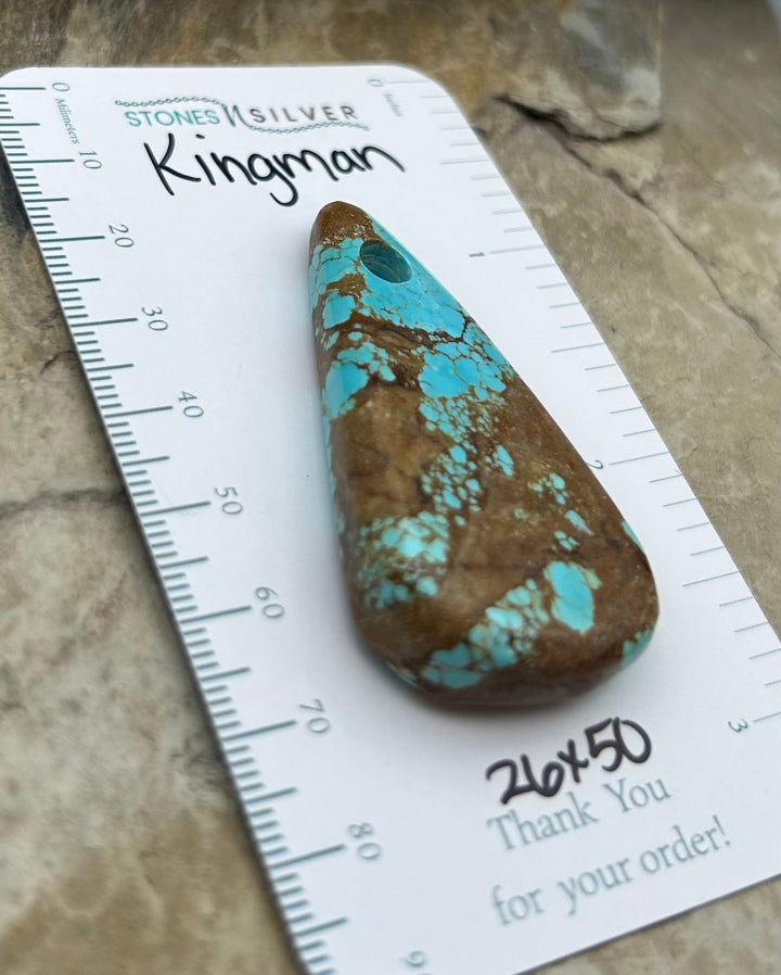 Kingman Turquoise (Arizona) Large Hole Focal Pendant Bead