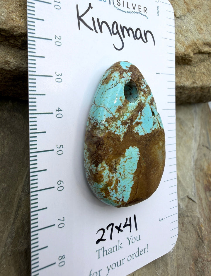 Kingman Turquoise (Arizona) (Large Hole) Focal Pendant Bead