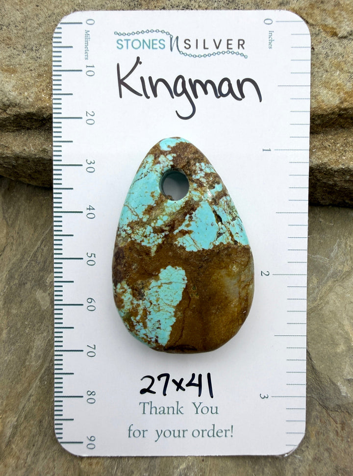 Kingman Turquoise (Arizona) (Large Hole) Focal Pendant Bead