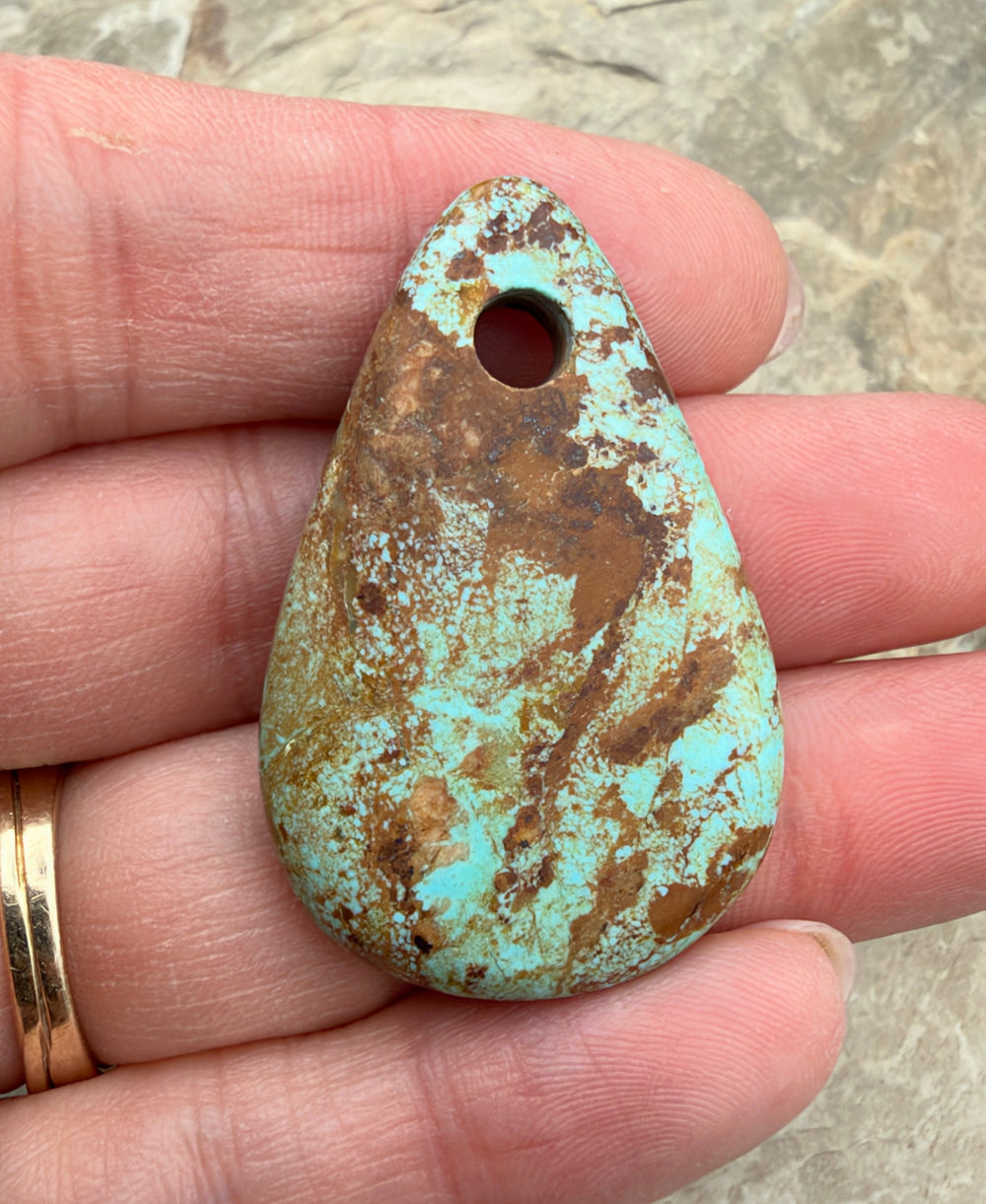 Kingman Turquoise (Arizona) Large Hole Focal Pendant Bead