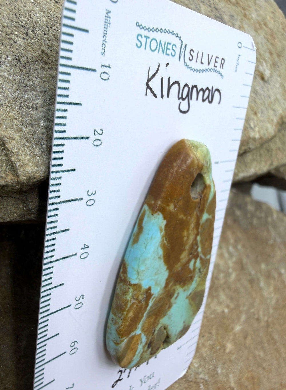 Kingman Turquoise (Arizona) (Large Hole) Focal Pendant Bead