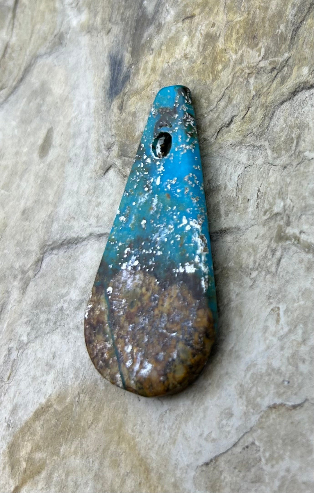 Kingman Turquoise (Arizona) (Large Hole) Focal Pendant Bead