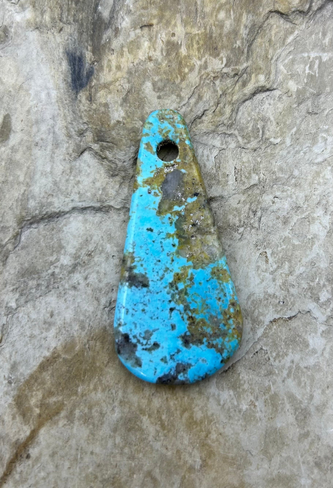 Kingman Turquoise (Arizona) (Large Hole) Focal Pendant Bead