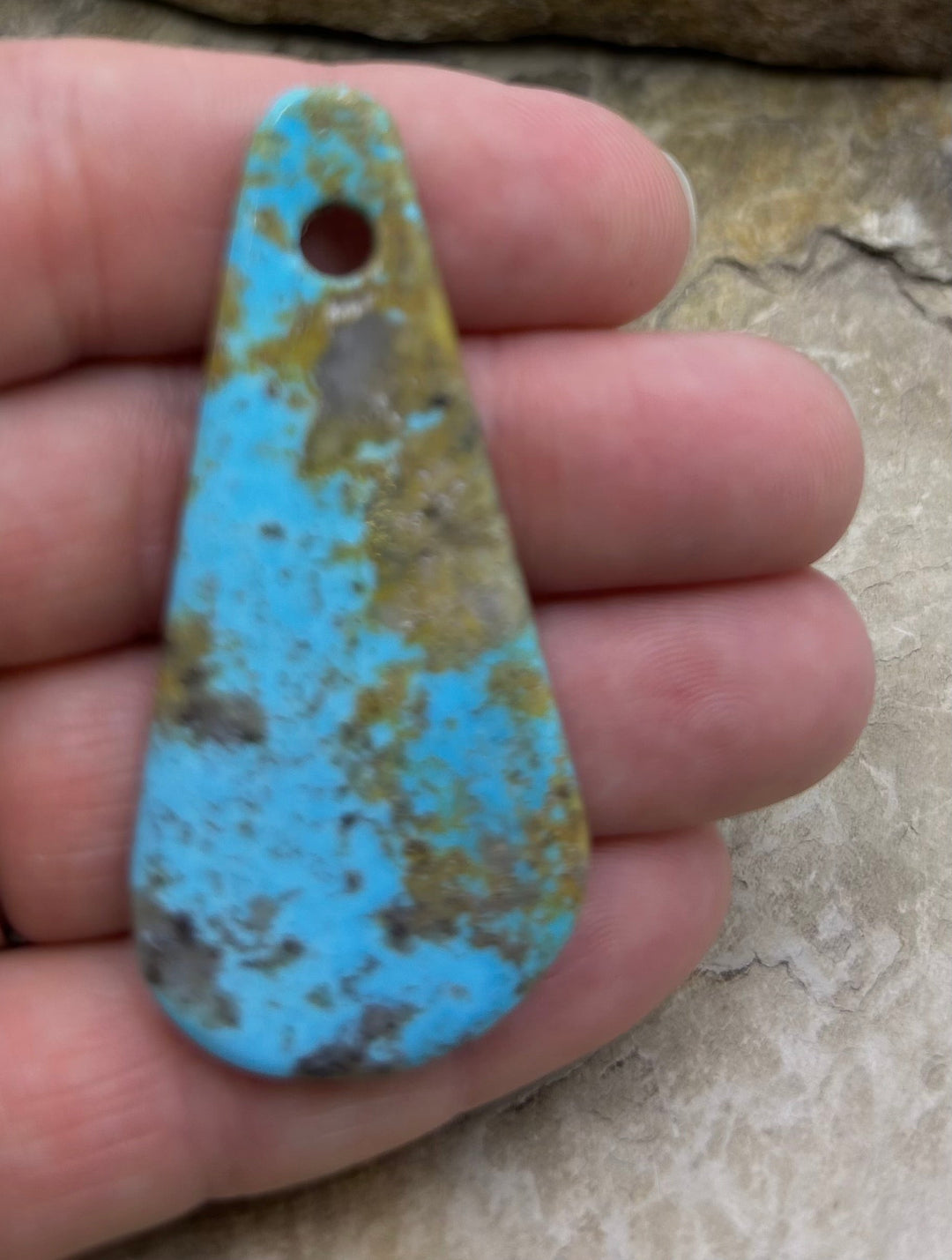 Kingman Turquoise (Arizona) (Large Hole) Focal Pendant Bead