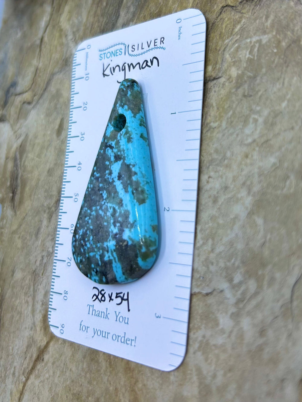 Kingman Turquoise (Arizona) (Large Hole) Focal Pendant Bead