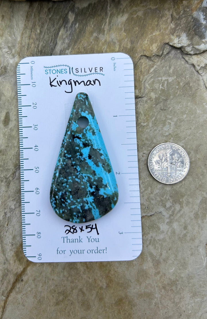 Kingman Turquoise (Arizona) (Large Hole) Focal Pendant Bead