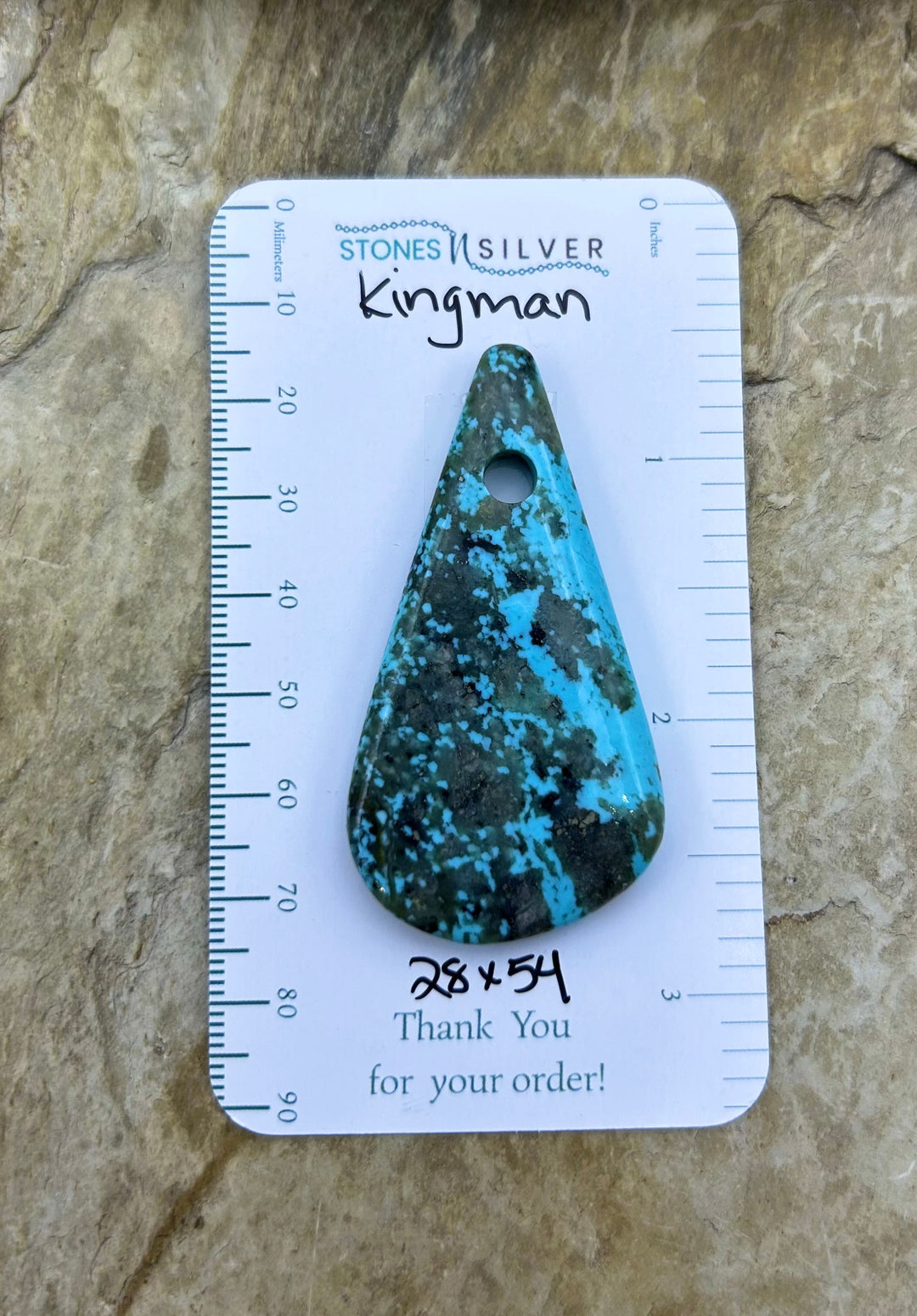 Kingman Turquoise (Arizona) (Large Hole) Focal Pendant Bead