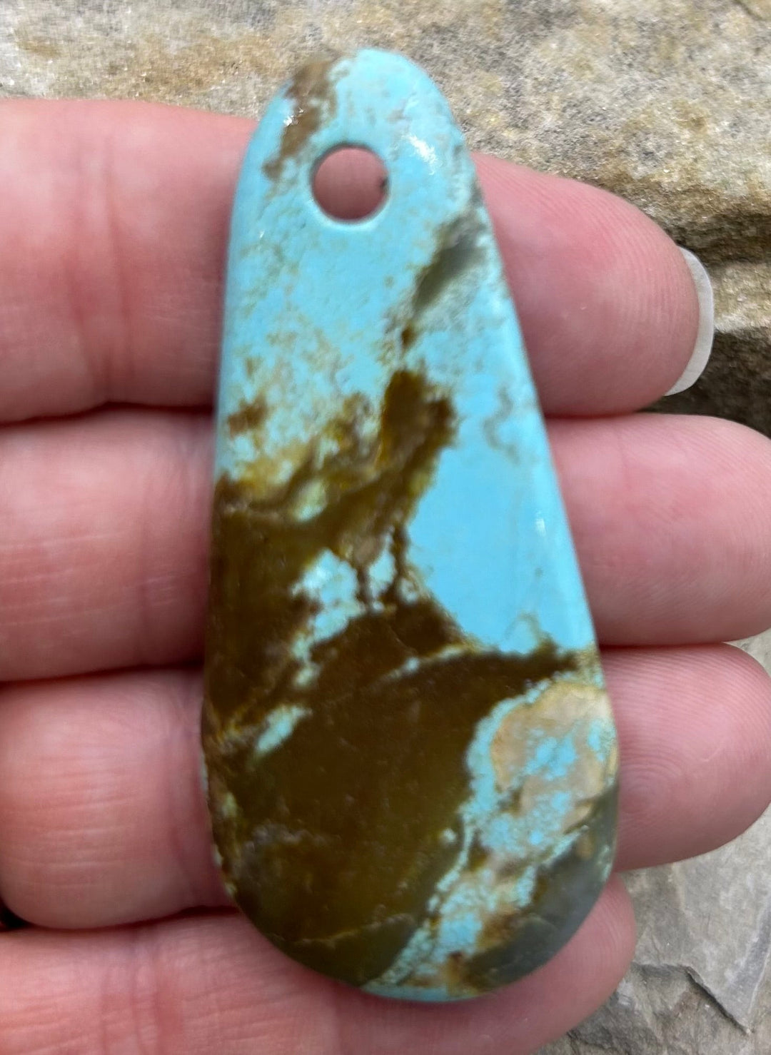 Kingman Turquoise (Arizona) (Large Hole) Focal Pendant Bead
