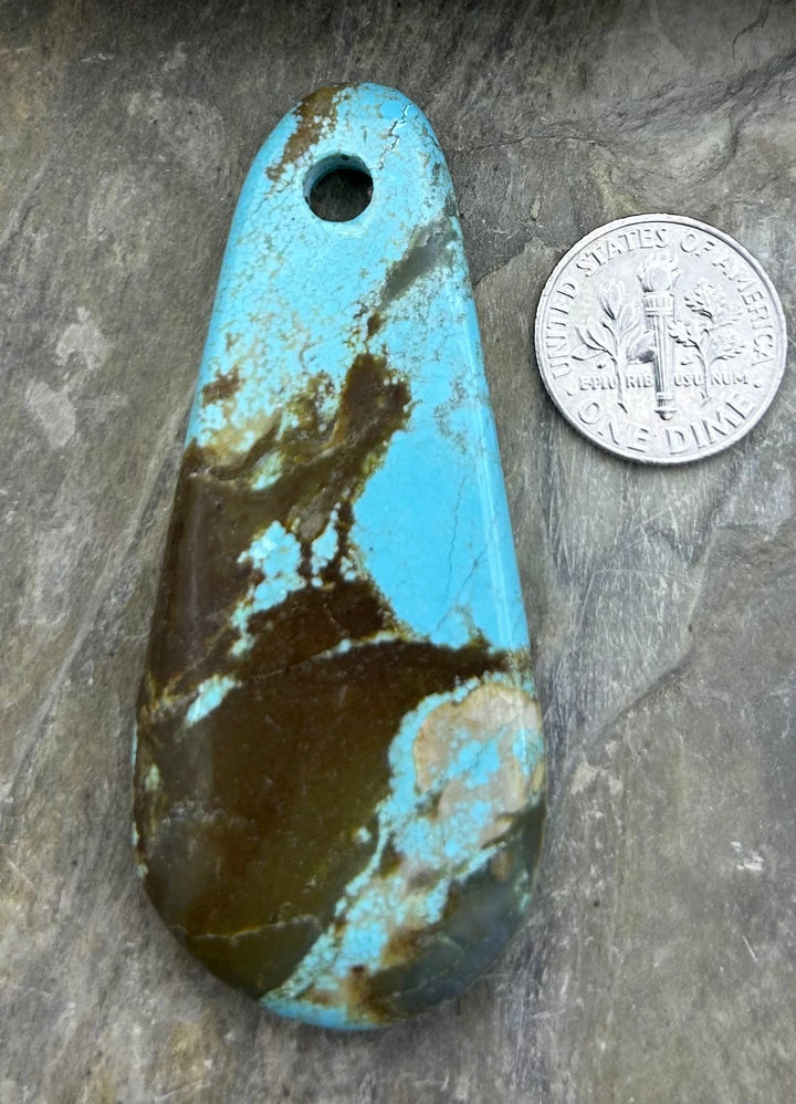 Kingman Turquoise (Arizona) (Large Hole) Focal Pendant Bead