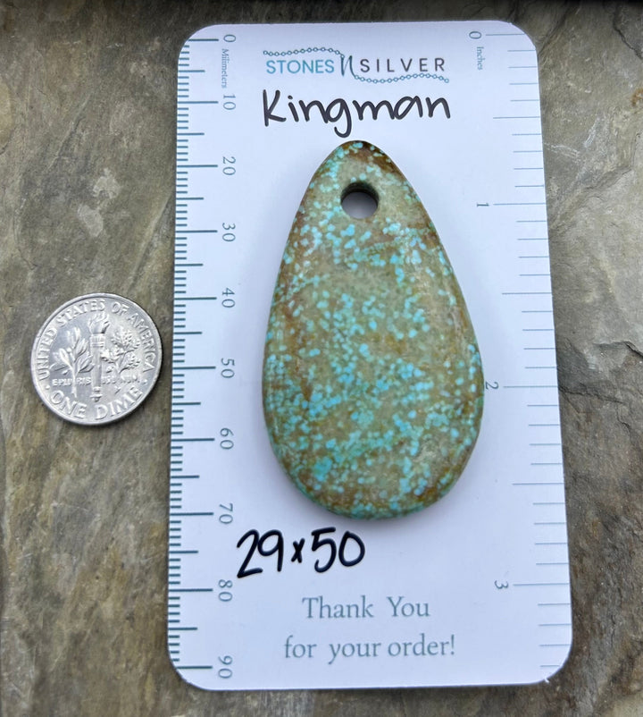Kingman Turquoise (Arizona) (Large Hole) Focal Pendant Bead