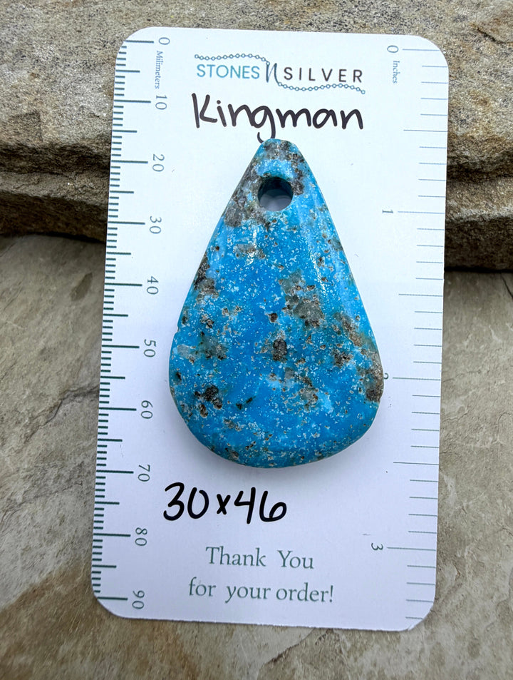 Kingman Turquoise (Arizona) Large Hole Focal Pendant Bead