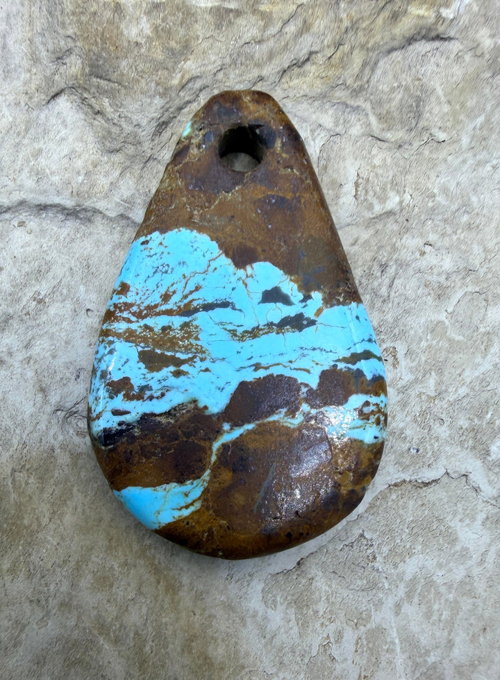 Kingman Turquoise (Arizona) (Large Hole) Focal Pendant Bead