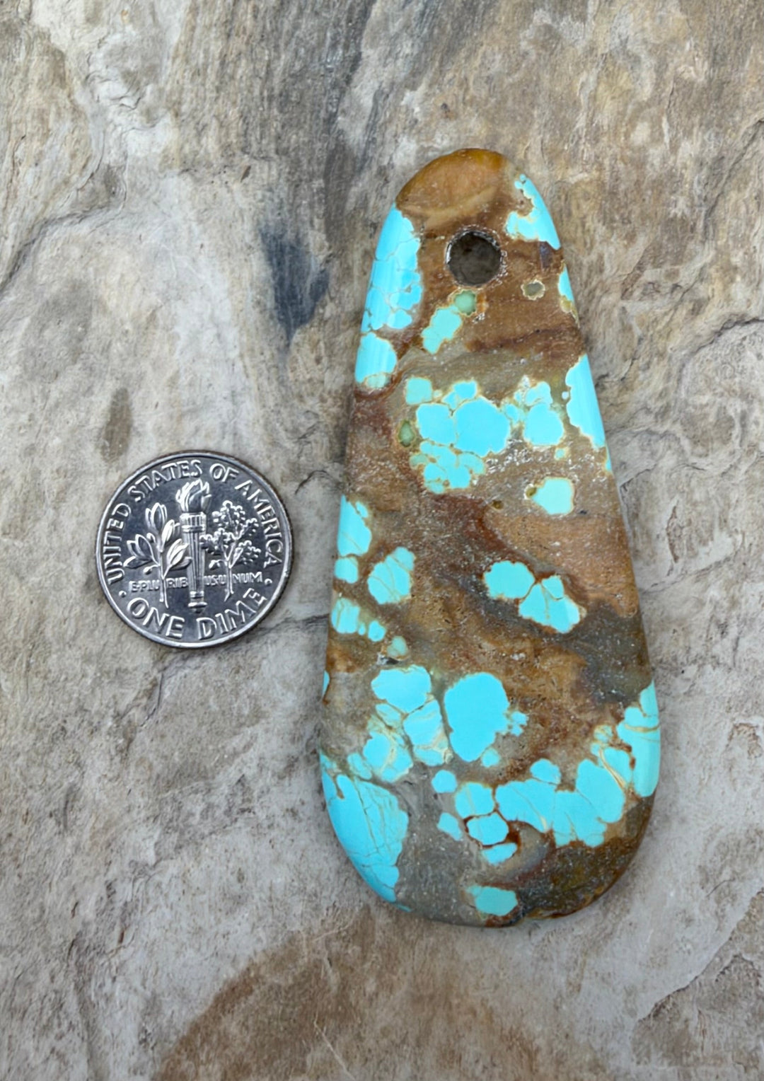 Kingman Turquoise (Arizona) Large Hole Focal Pendant Bead