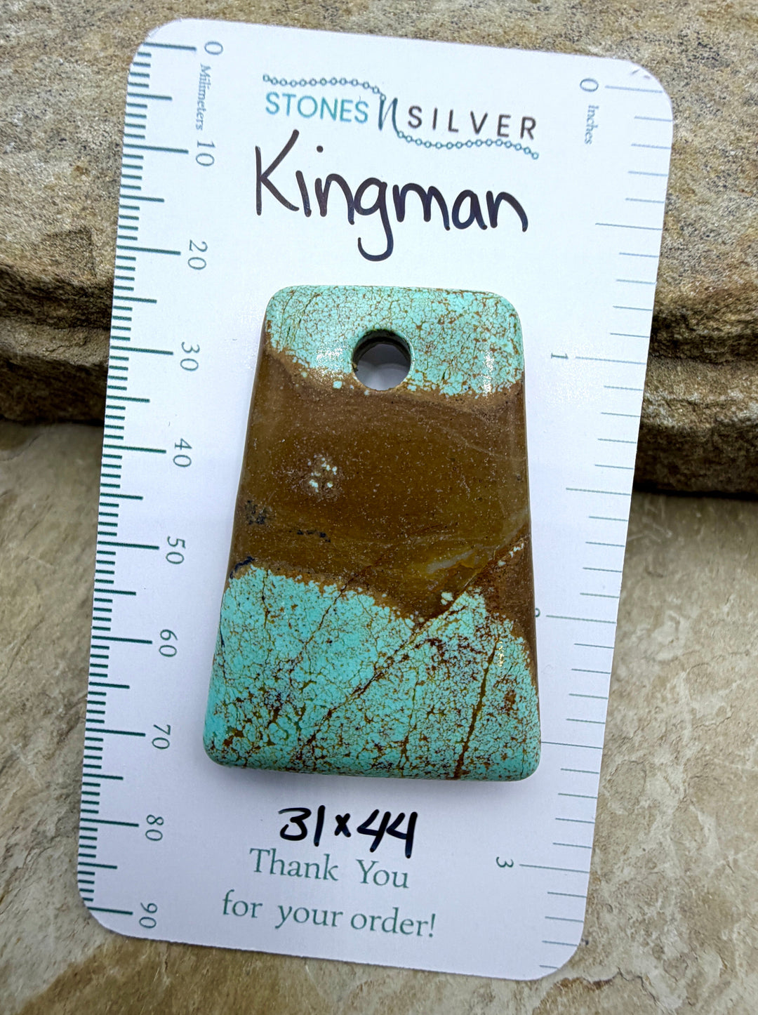 Kingman Turquoise (Arizona) Large Hole Focal Pendant Bead