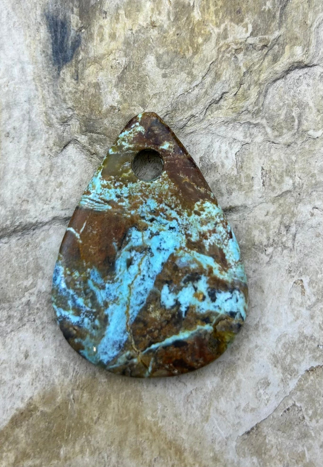 Kingman Turquoise (Arizona) (Large Hole) Focal Pendant Bead