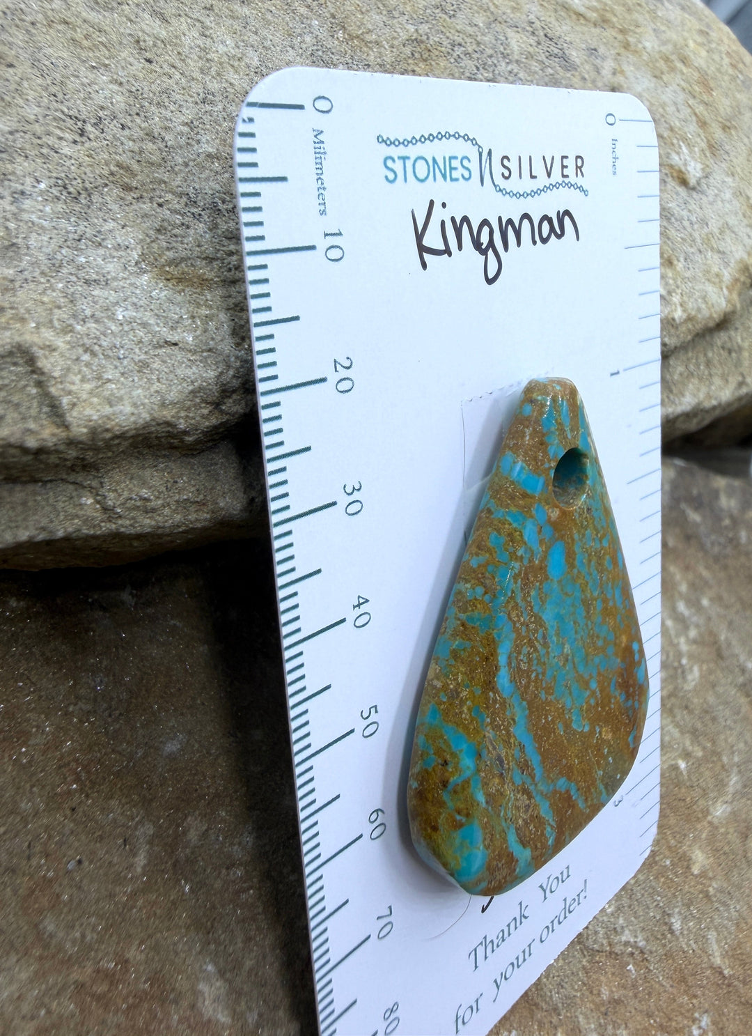 Kingman Turquoise (Arizona) (Large Hole) Focal Pendant Bead