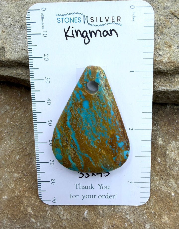 Kingman Turquoise (Arizona) (Large Hole) Focal Pendant Bead