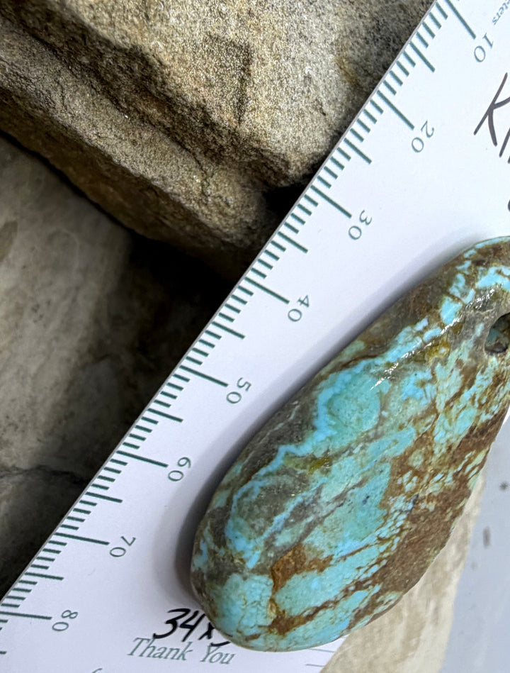 Kingman Turquoise (Arizona) Large Hole Focal Pendant Bead